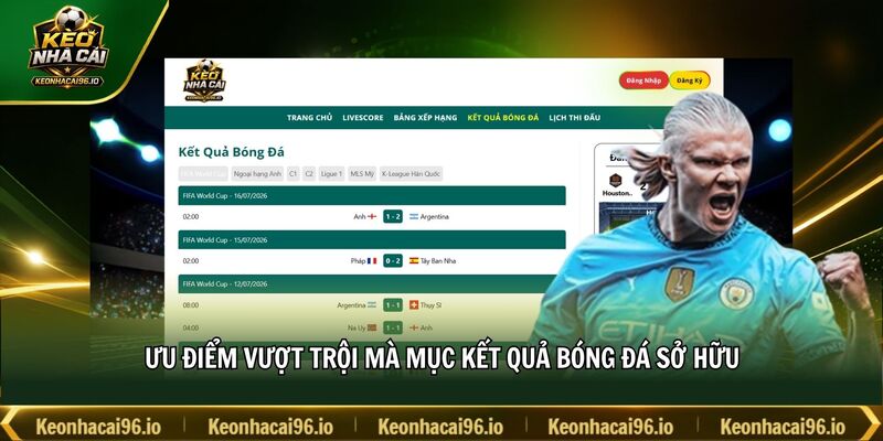 Ưu điểm vượt trội mà mục kết quả bóng đá sở hữu